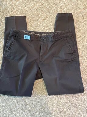 Eddie Bauer Legend Wash Boyfriend Pants Women’s Size 10 Midrise Slim Grey Carbon